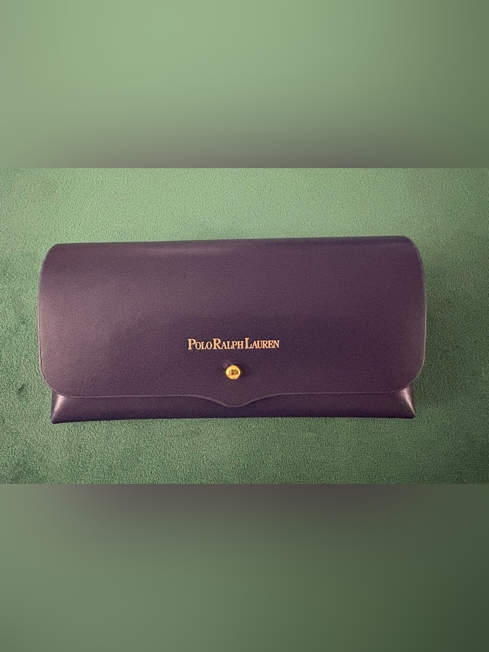 Polo by Ralph Lauren Blue Glasses Case with Gold Lettering